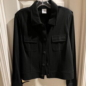Cabi Ponte Knit Moto Style Ava Jacket, Black, Size L, Never worn or washed